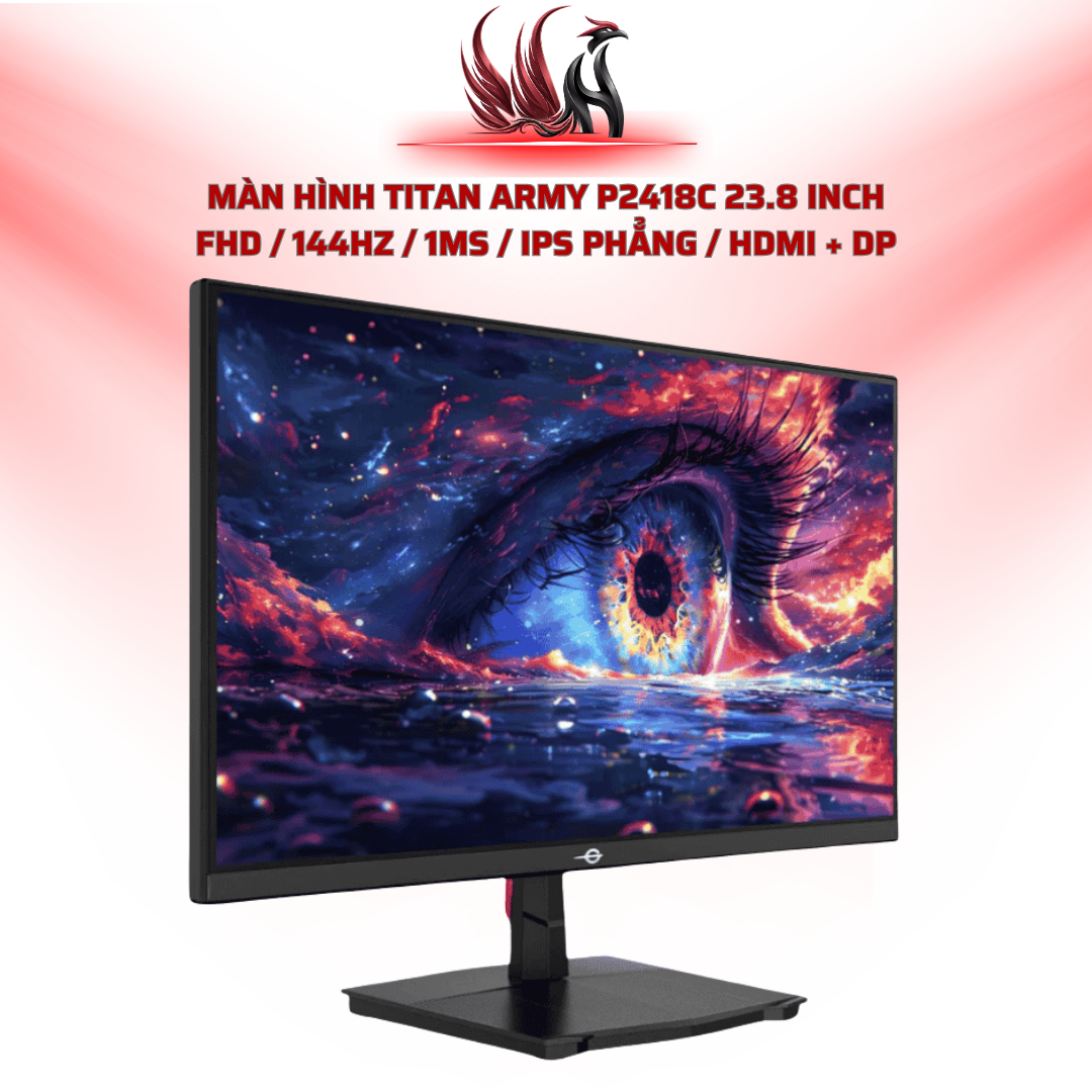 Màn Hình TITAN ARMY P2418C 23.8 Inch FHD / 144Hz / 1ms / IPS Phẳng / HDMI + DP | HOCO STORE PC