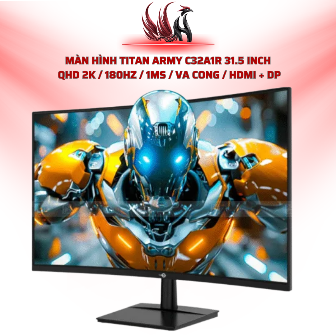 Màn Hình TITAN ARMY C32A1R 31.5 Inch  QHD 2K / 180Hz / 1ms / VA Cong / HDMI + DP | HOCO STORE PC