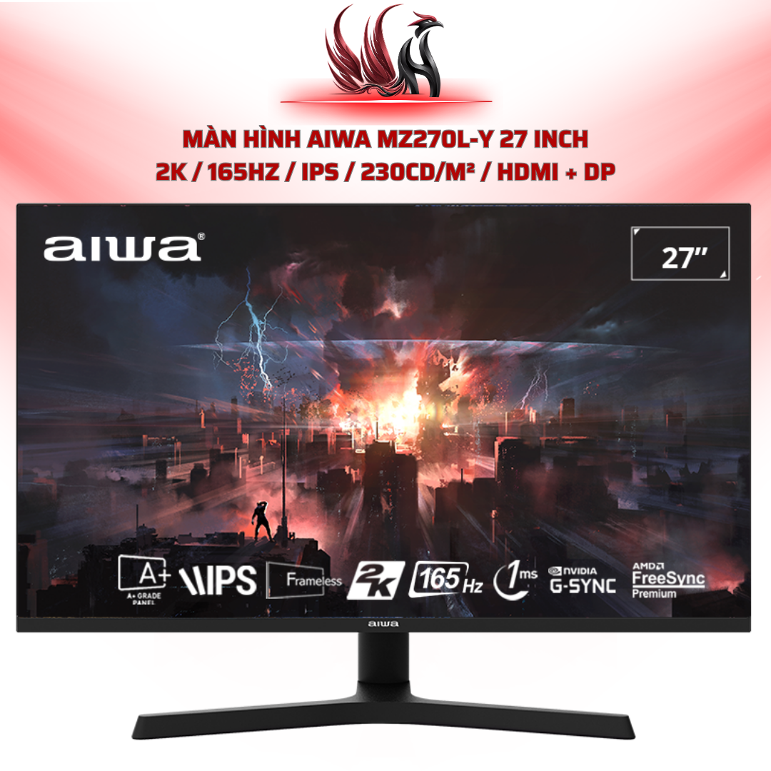 Màn Hình AIWA MZ270L-Y 27 Inch 2K / 165Hz / IPS / 230cd/m² / HDMI + DP | HOCO STORE PC