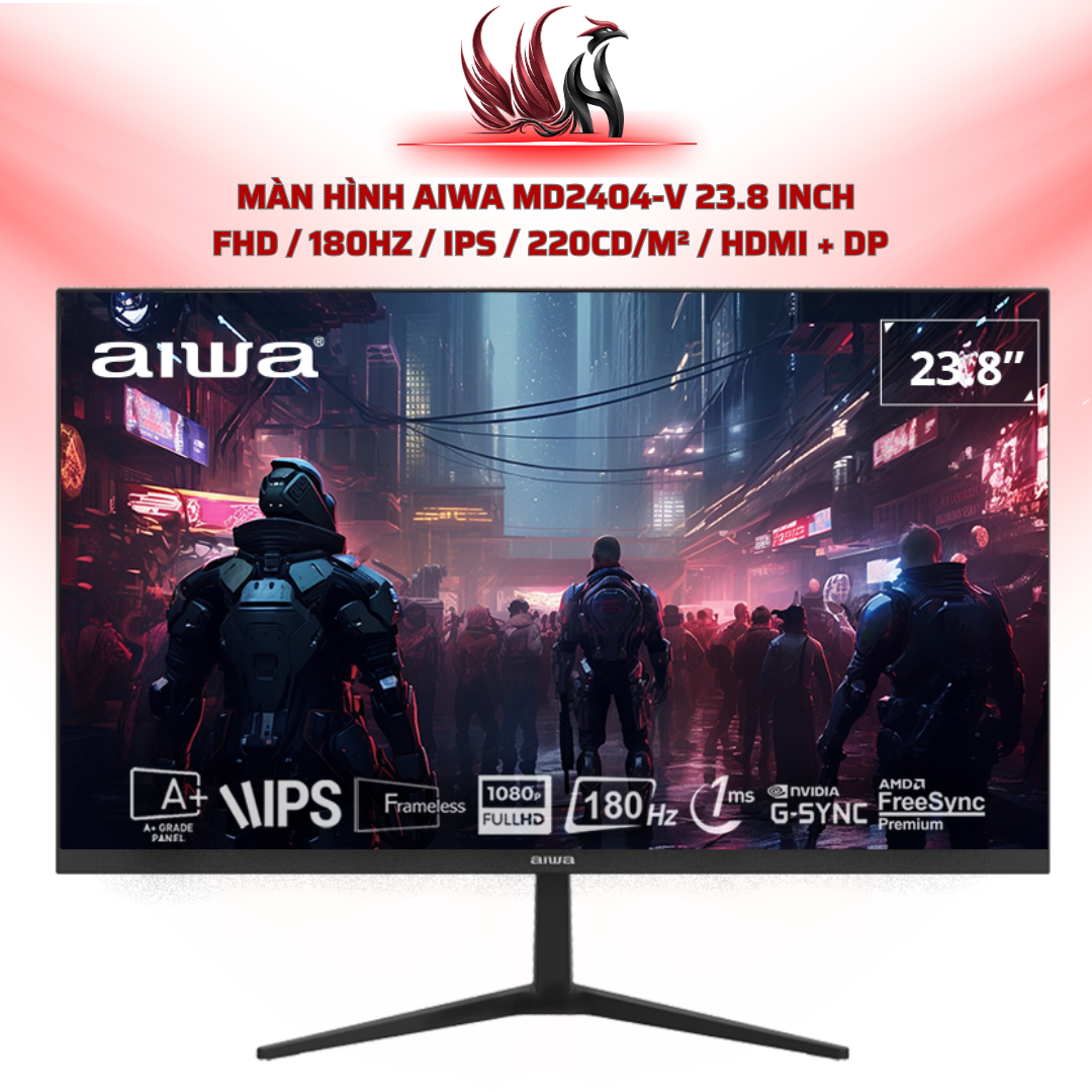 Màn Hình AIWA MD2404-V 23.8 Inch  FHD / 180Hz / IPS / 220cd/m² / HDMI + DP | HOCO STORE PC