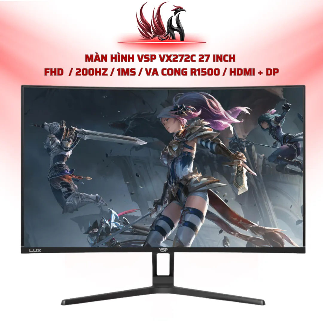 Màn Hình VSP VX272C 27 Inch  FHD  / 200Hz / 1ms / VA Cong R1500 / HDMI + DP | HOCO STORE PC
