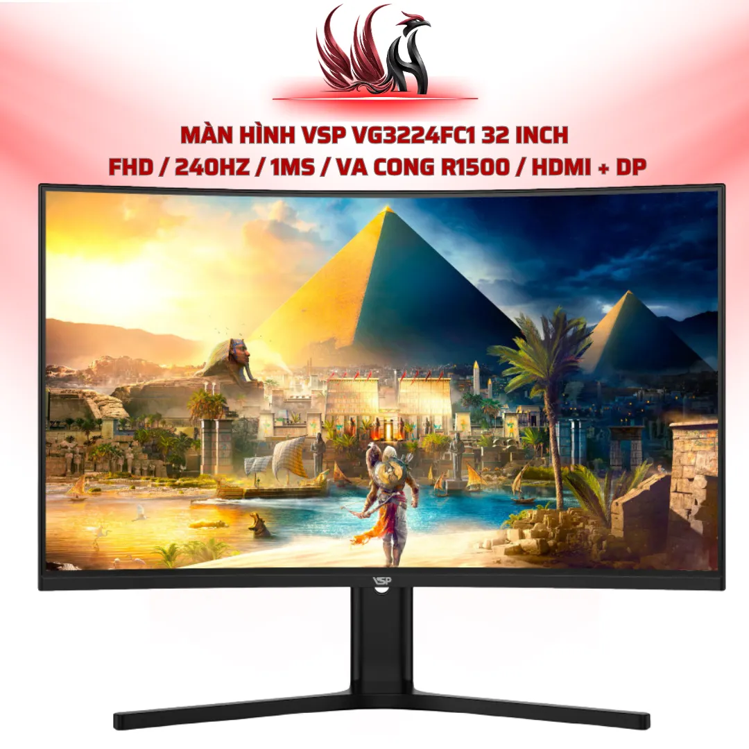 Màn Hình VSP VG3224FC1 32 Inch  FHD / 240Hz / 1ms / VA Cong R1500 / HDMI + DP | HOCO STORE PC