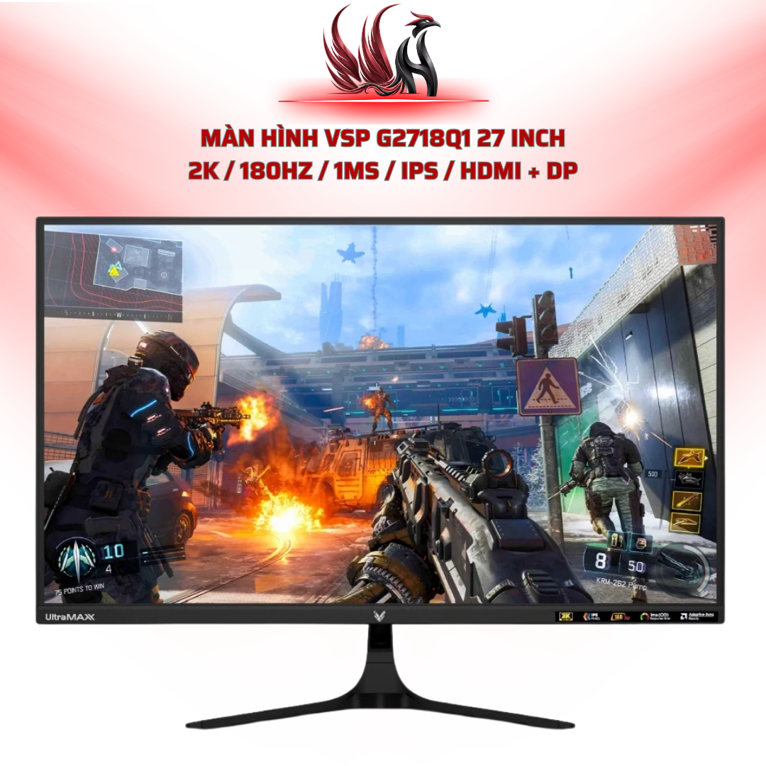 Màn Hình VSP G2718Q1 27 Inch  2K / 210Hz / 0.3ms / Fast IPS / HDMI + DP  | HOCO STORE PC
