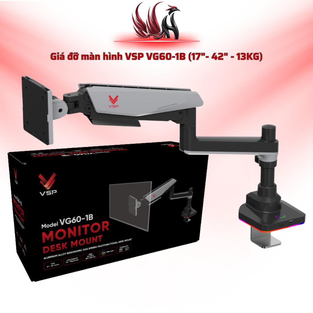 Giá Treo Màn Hình VSP VG60-1B RGB 17–42 Inch Tải 13kg | HOCO STORE PC