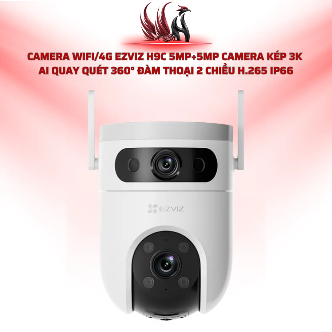 Camera WiFi EZVIZ H9c 5MP+5MP Camera Kép 3K AI Quay 360° IP66 | HOCO STORE