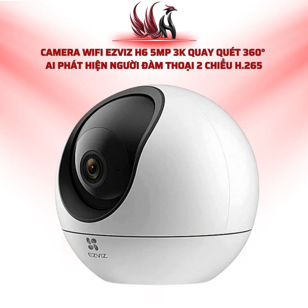Camera WiFi EZVIZ H6 5MP 3K Quay Quét 360° AI H.265 | HOCO STORE