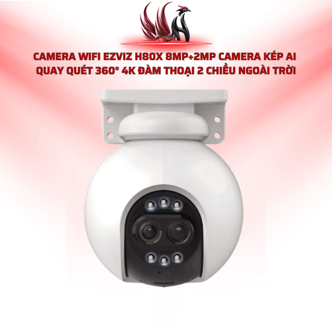 Camera WiFi EZVIZ H80x 8MP+2MP Camera Kép AI Quay 360° 4K Ngoài Trời | HOCO STORE