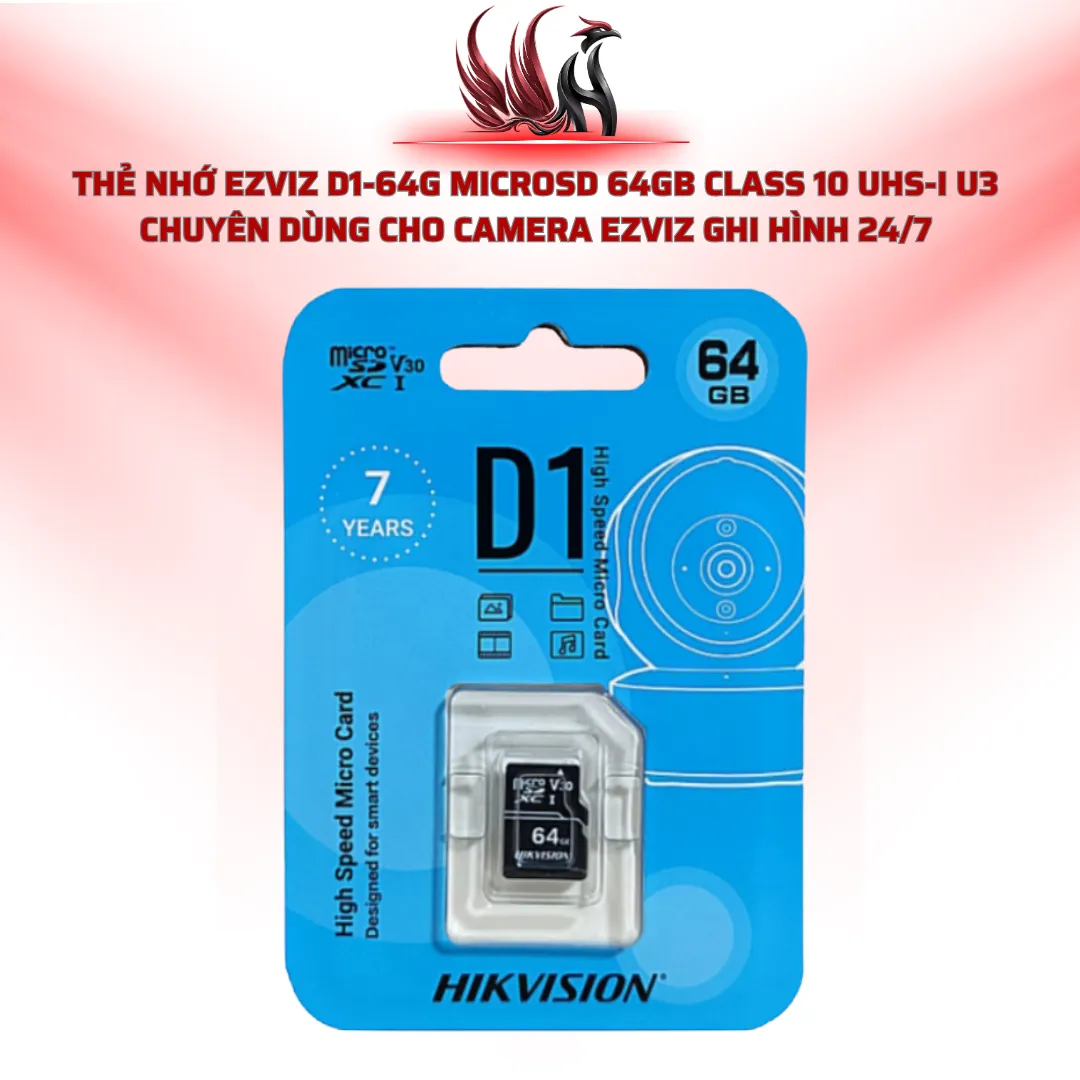 Thẻ Nhớ EZVIZ D1-64G MicroSD 64GB UHS-I U3 Ghi Hình 24/7 | HOCO STORE