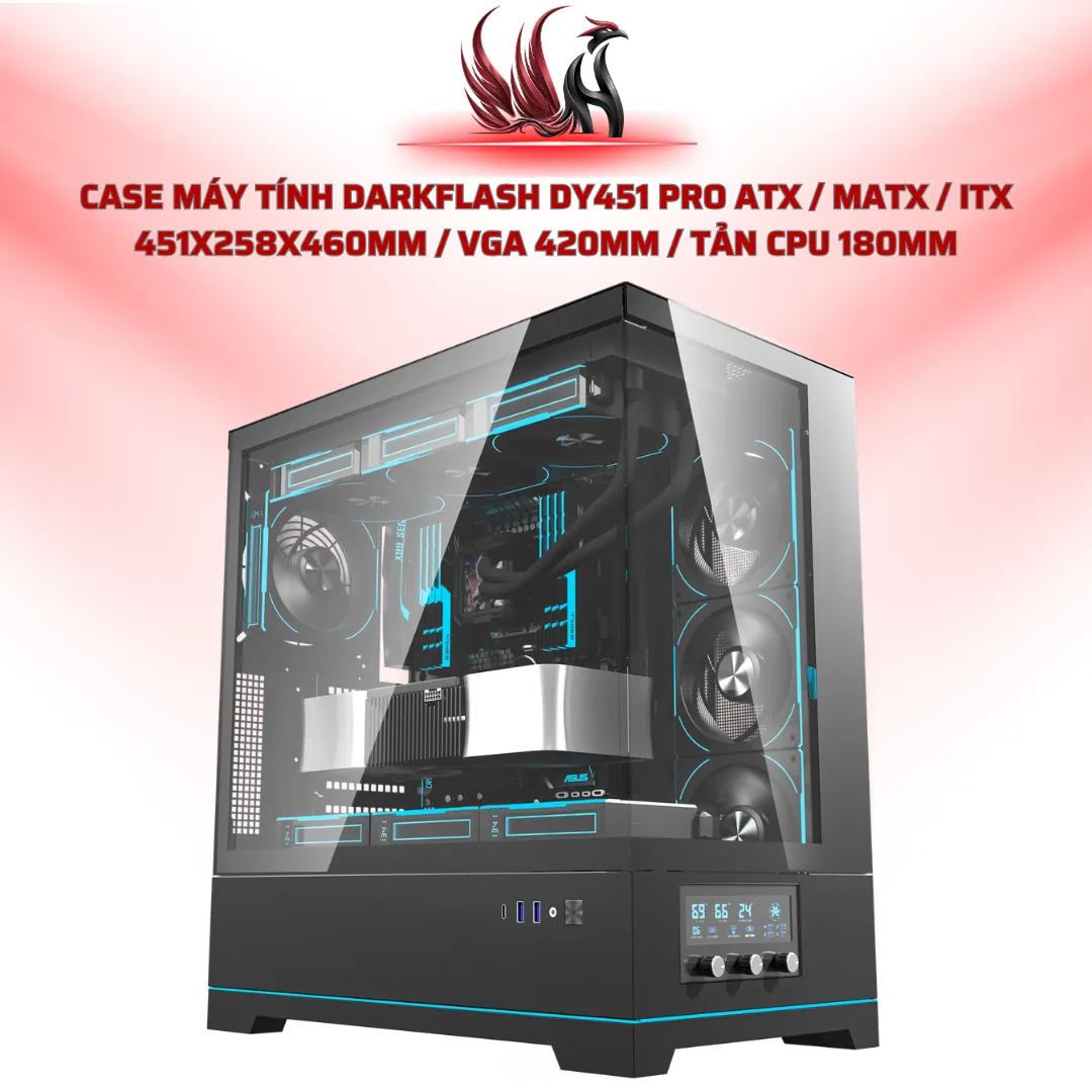 Case Máy Tính Darkflash DY451 Pro ATX / MATX / ITX 451x258x460mm / VGA 420mm / Tản CPU 180mm| HOCO STORE PC