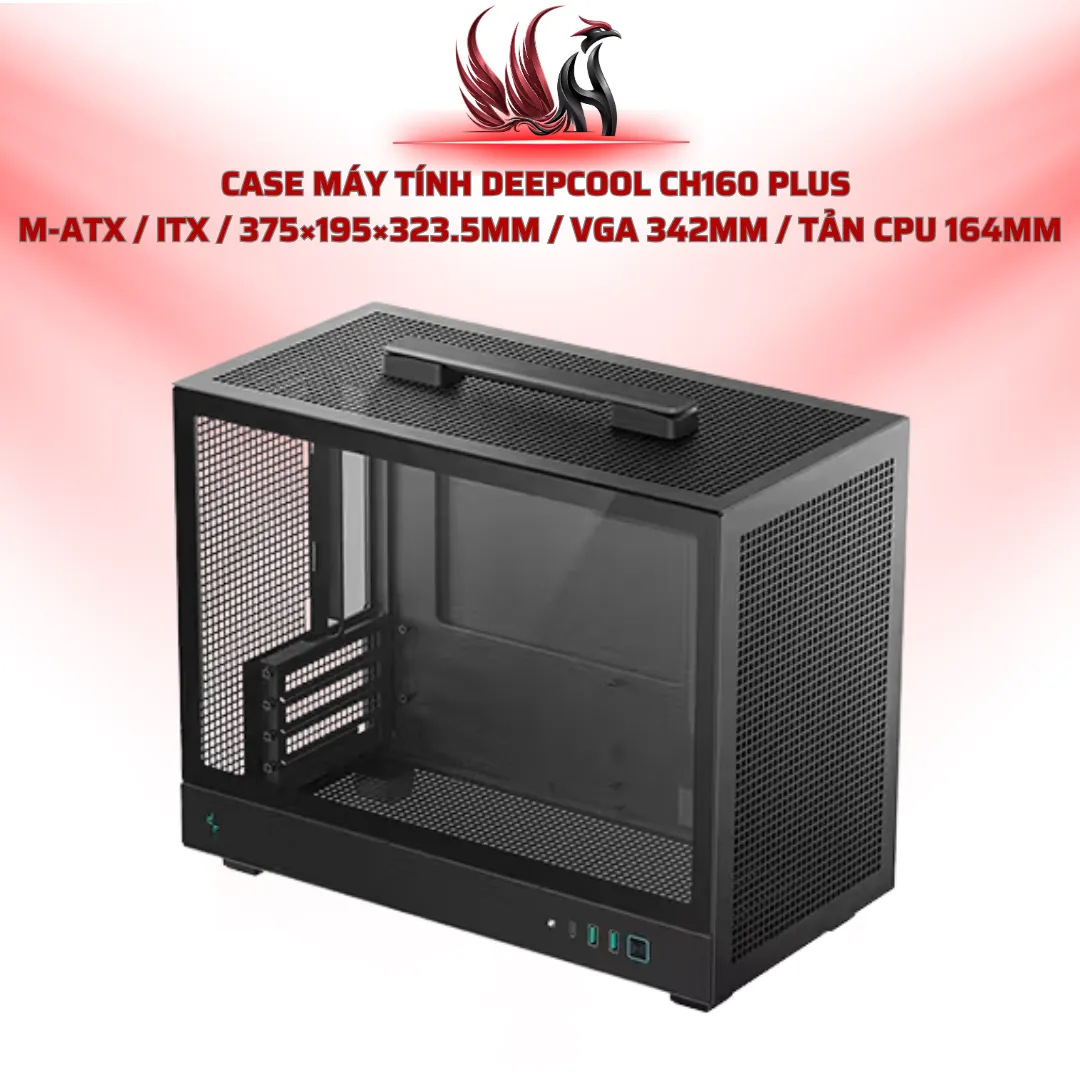 Case DeepCool CH160 PLUS m-ATX Black | HOCO STORE