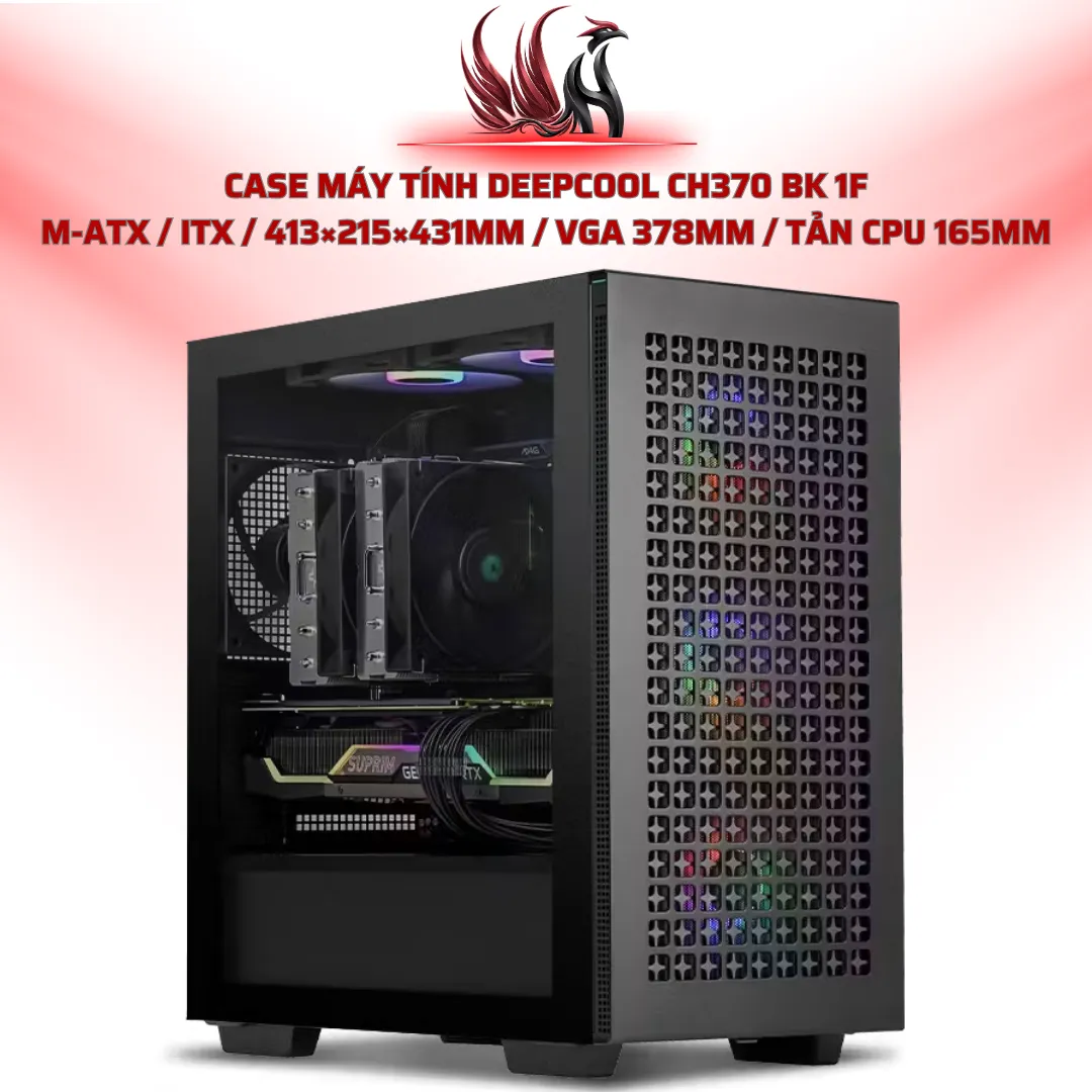 Case DeepCool CH370 m-ATX Black | HOCO STORE
