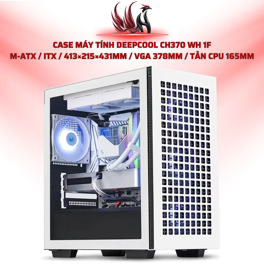 Case DeepCool CH370 WH m-ATX White – 1F | HOCO STORE