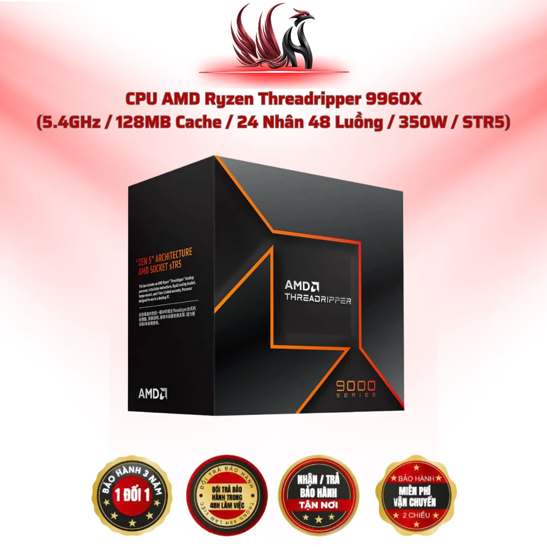 CPU AMD Threadripper 9960X 24C/48T 5.4GHz 128MB STR5 | HOCO STORE PC