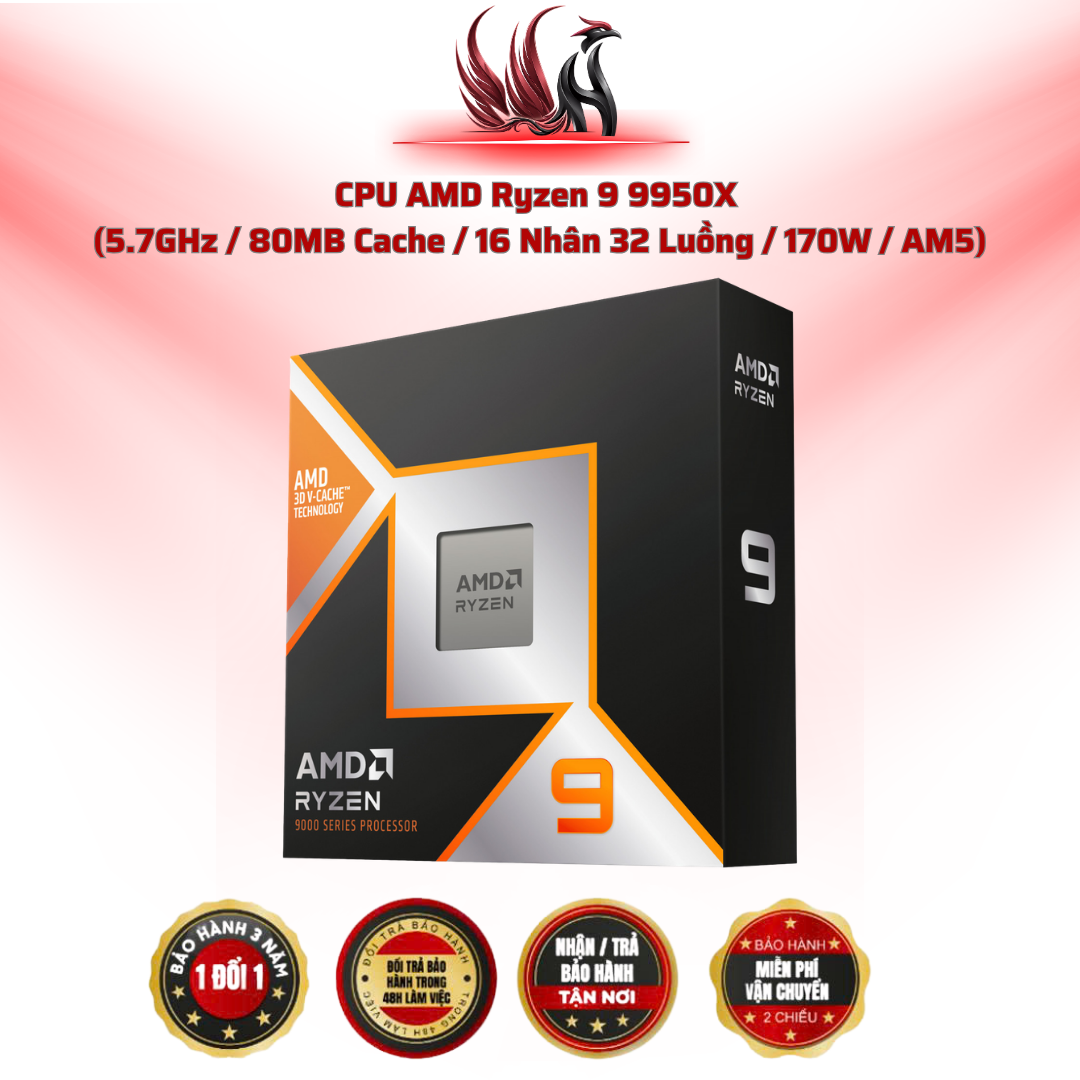 CPU AMD Ryzen 9 9950X 16C/32T 5.7GHz 80MB Cache AM5 | HOCO STORE PC