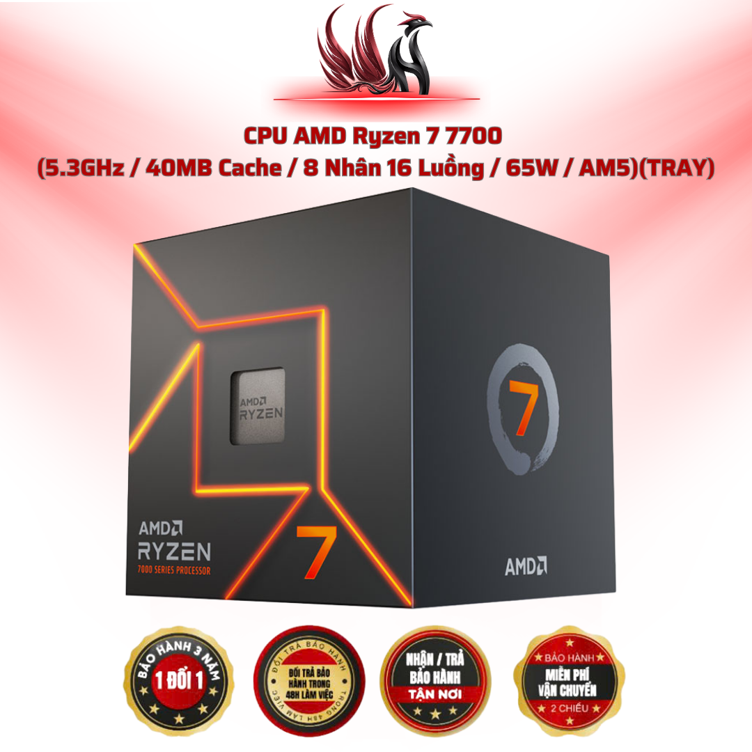 CPU AMD Ryzen 7 7700 8C/16T 5.3GHz Cache 40MB AM5 TRAY | HOCO STORE PC