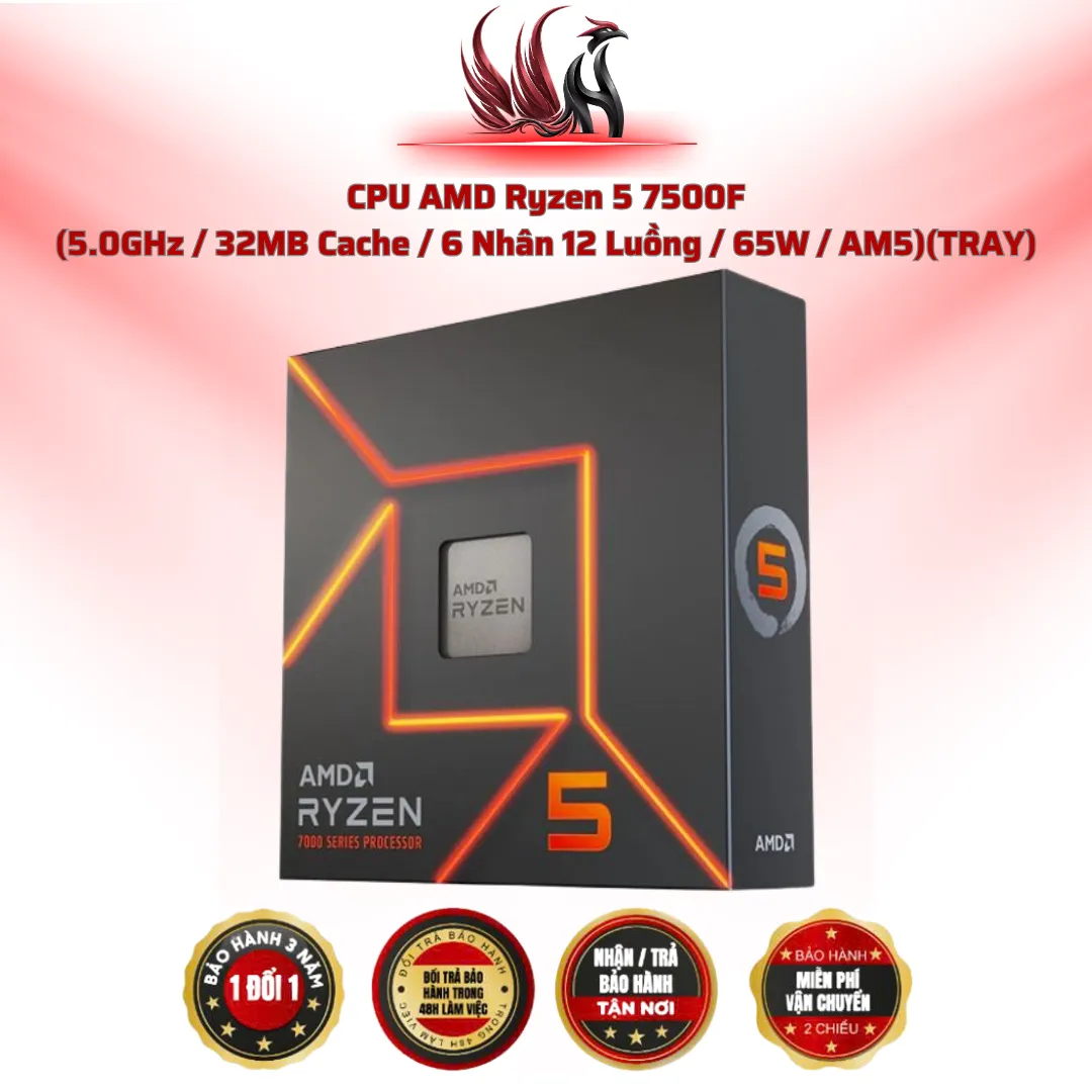 CPU AMD Ryzen 5 7500F 6C/12T 5.0GHz Cache 32MB AM5 TRAY | HOCO STORE PC