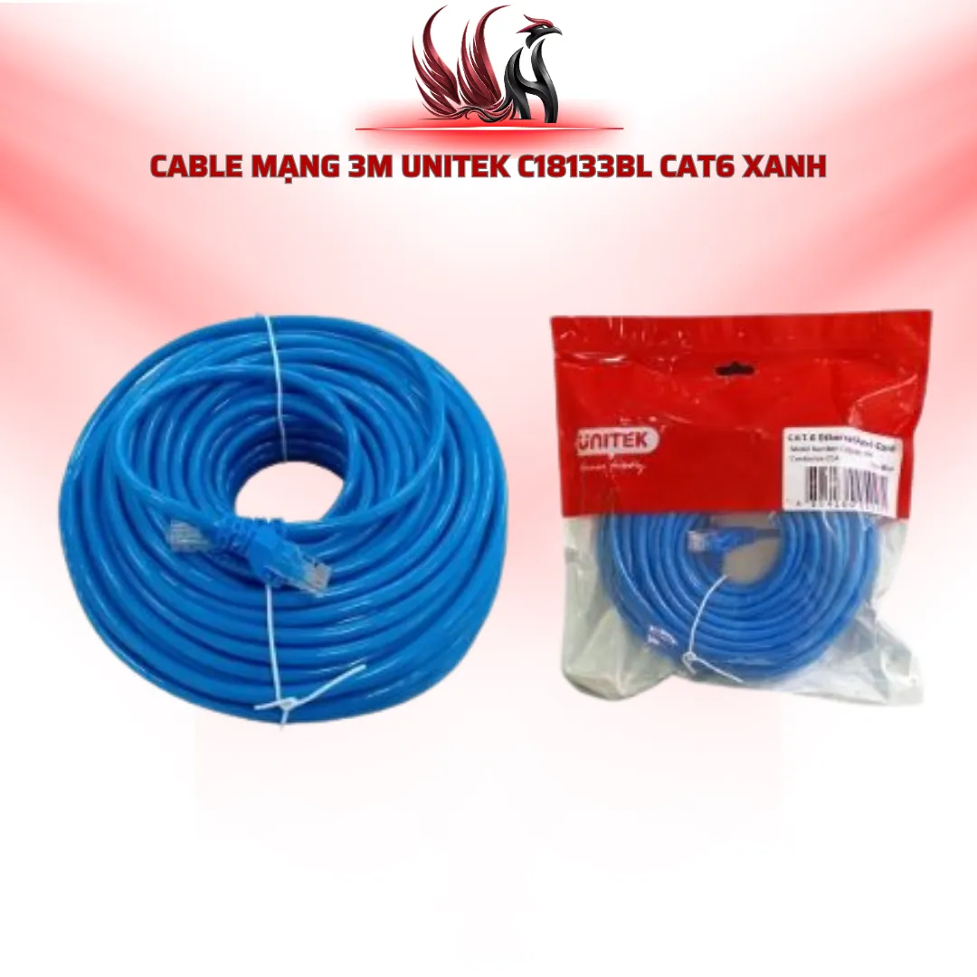 Cáp Mạng UNITEK CAT6 3M C18133BL Màu Xanh RJ45 | HOCO STORE