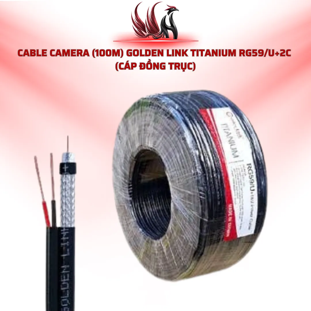 Cáp Camera GOLDEN LINK TITANIUM RG59/U + 2C 100M| HOCO STORE