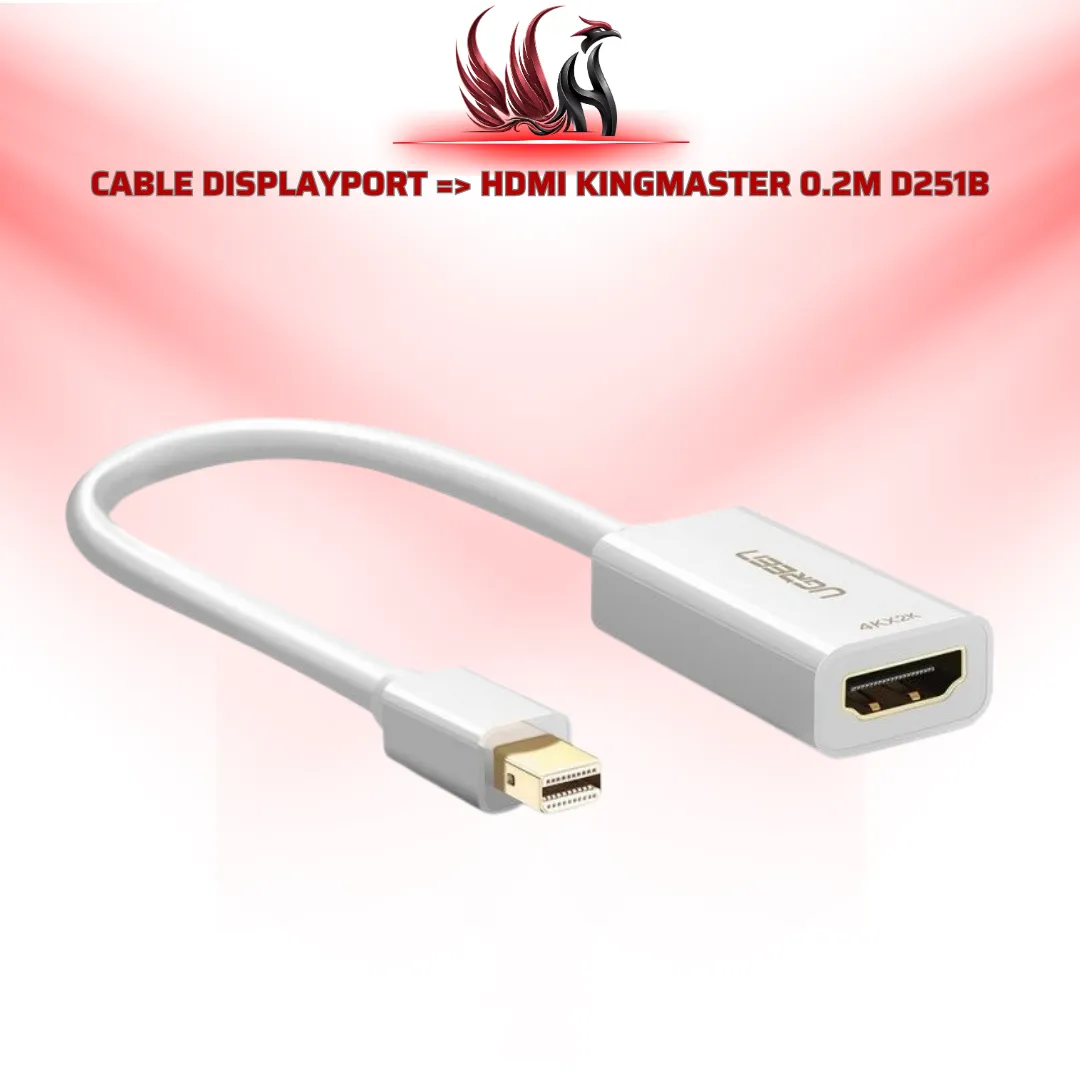 Cáp DisplayPort to HDMI KINGMASTER D251B 0.2M | HOCO STORE