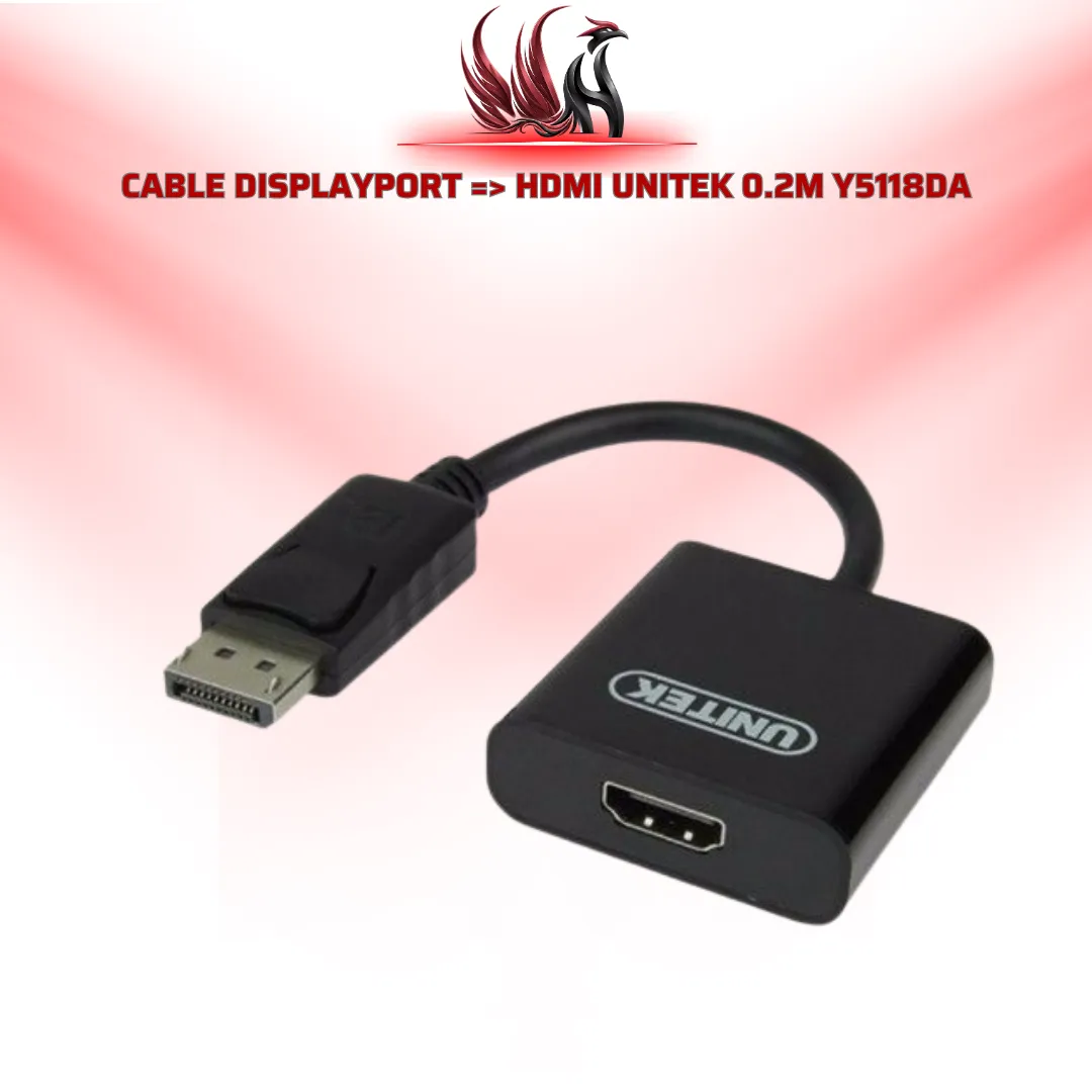 Cáp DisplayPort to HDMI UNITEK Y-5118DA 0.2M | HOCO STORE