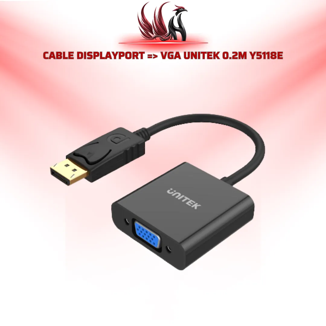 Cáp DisplayPort to VGA UNITEK Y-5118E 0.2M | HOCO STORE