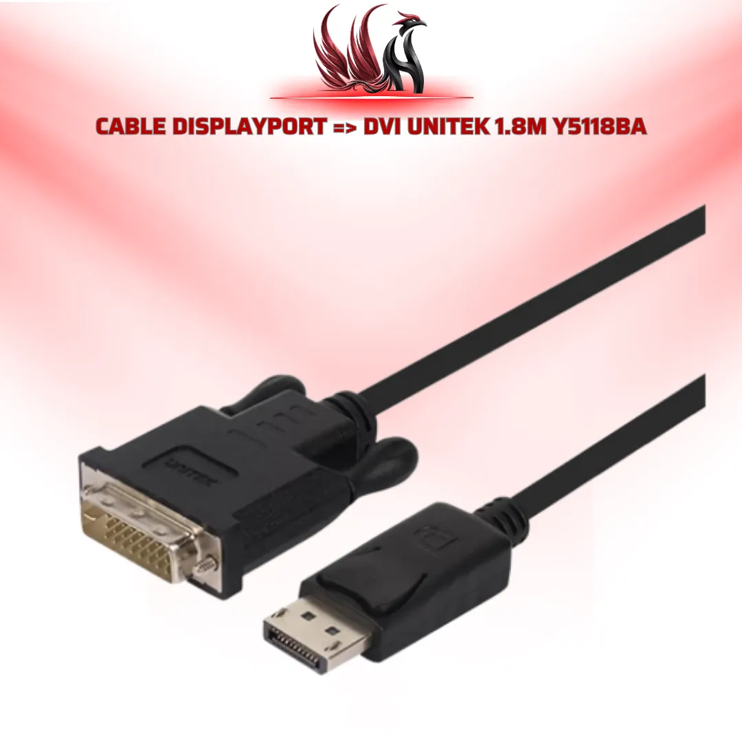 Cáp DisplayPort to DVI UNITEK Y-5118BA 1.8M | HOCO STORE