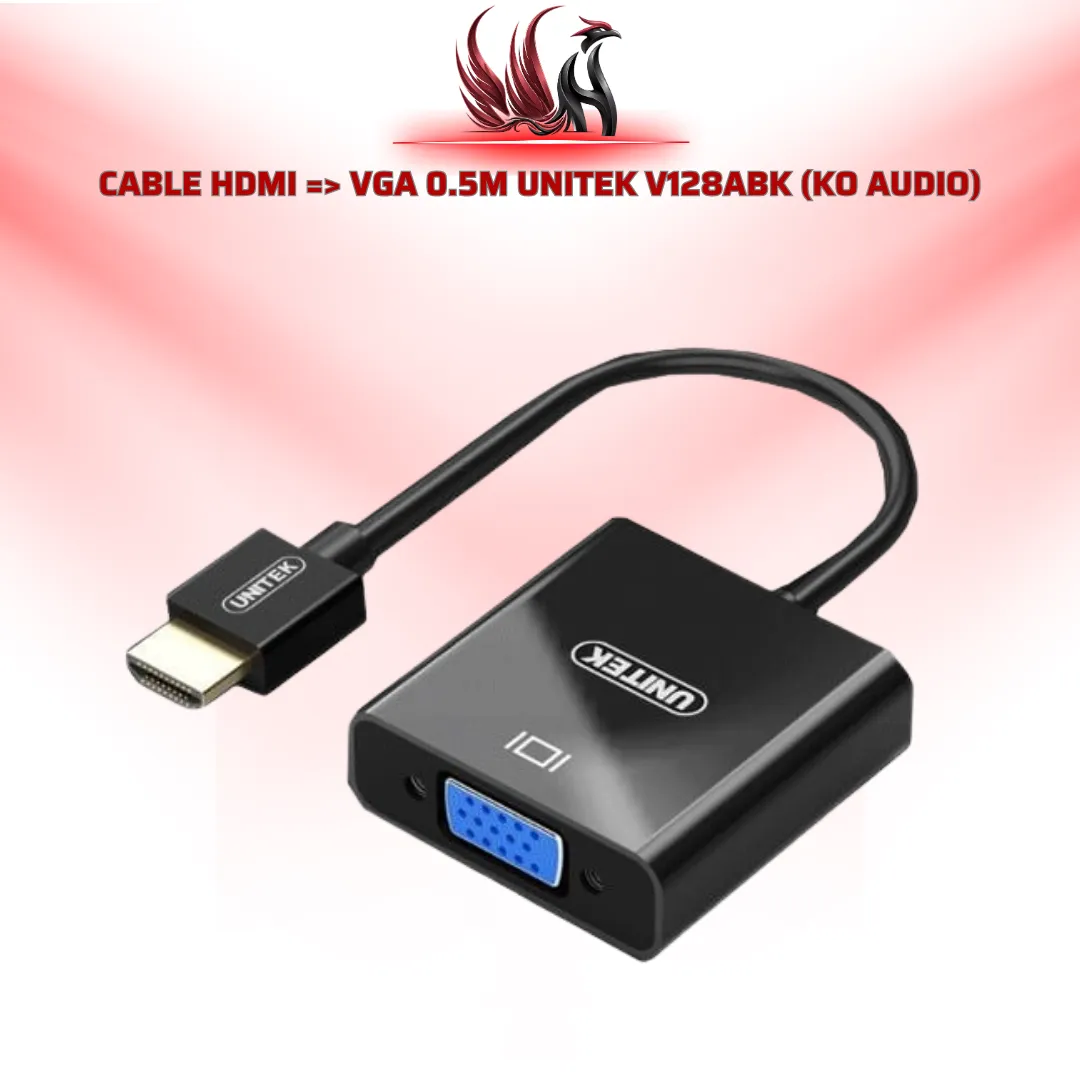 Cáp HDMI to VGA UNITEK V128ABK 0.5M Không Audio | HOCO STORE