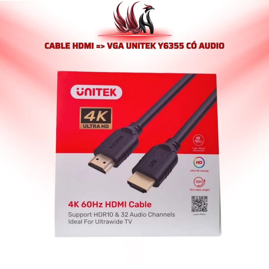 Cáp HDMI to VGA UNITEK Y6355 Có Audio | HOCO STORE