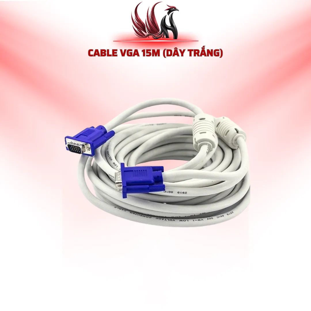 Cáp VGA 15M Dây Trắng | HOCO STORE