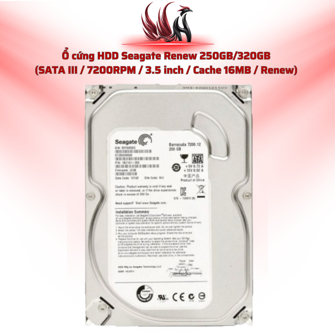 Ổ Cứng HDD Seagate 250GB/320GB Renew – SATA III 3.5 inch Giá Rẻ Cho PC Văn Phòng | HOCO STORE PC