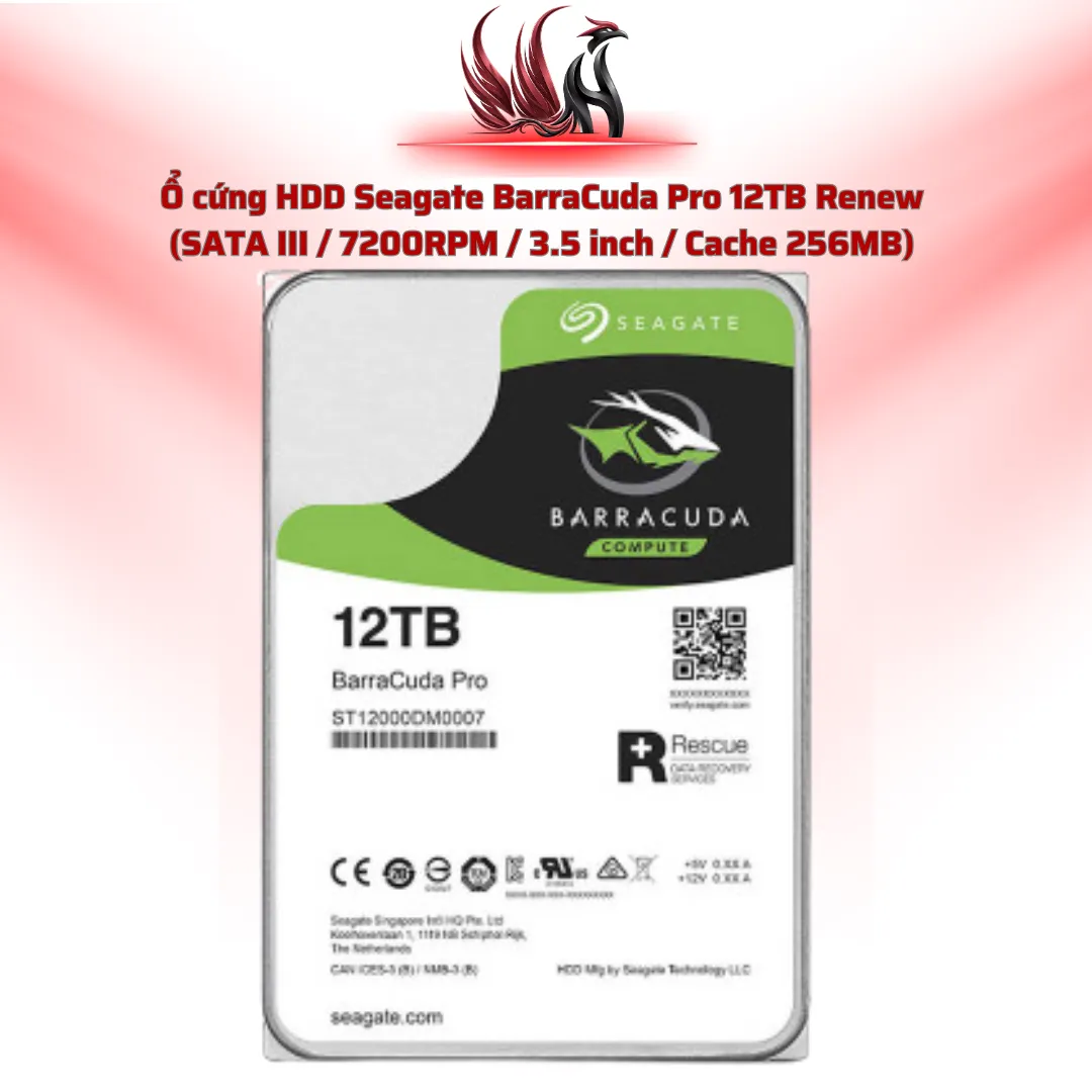Ổ Cứng HDD Seagate Barracuda Pro 12TB Renew – SATA III 7200RPM 3.5 inch Dung Lượng Lớn | HOCO STORE PC