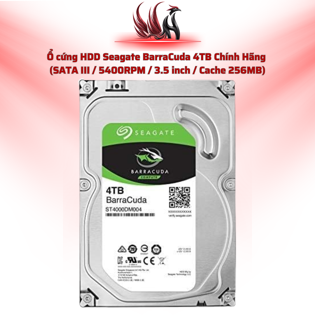 Ổ Cứng HDD Seagate Barracuda 4TB Chính Hãng – SATA III 5400RPM 3.5 inch Dung Lượng Lớn | HOCO STORE PC