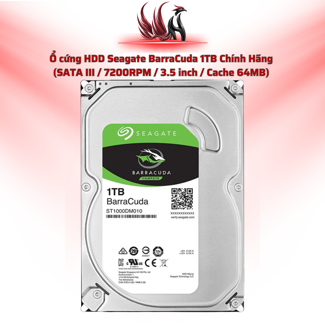 Ổ Cứng HDD Seagate Barracuda 1TB SATA III 7200RPM 3.5 inch – Lưu Trữ Dữ Liệu Hiệu Quả | HOCO STORE PC