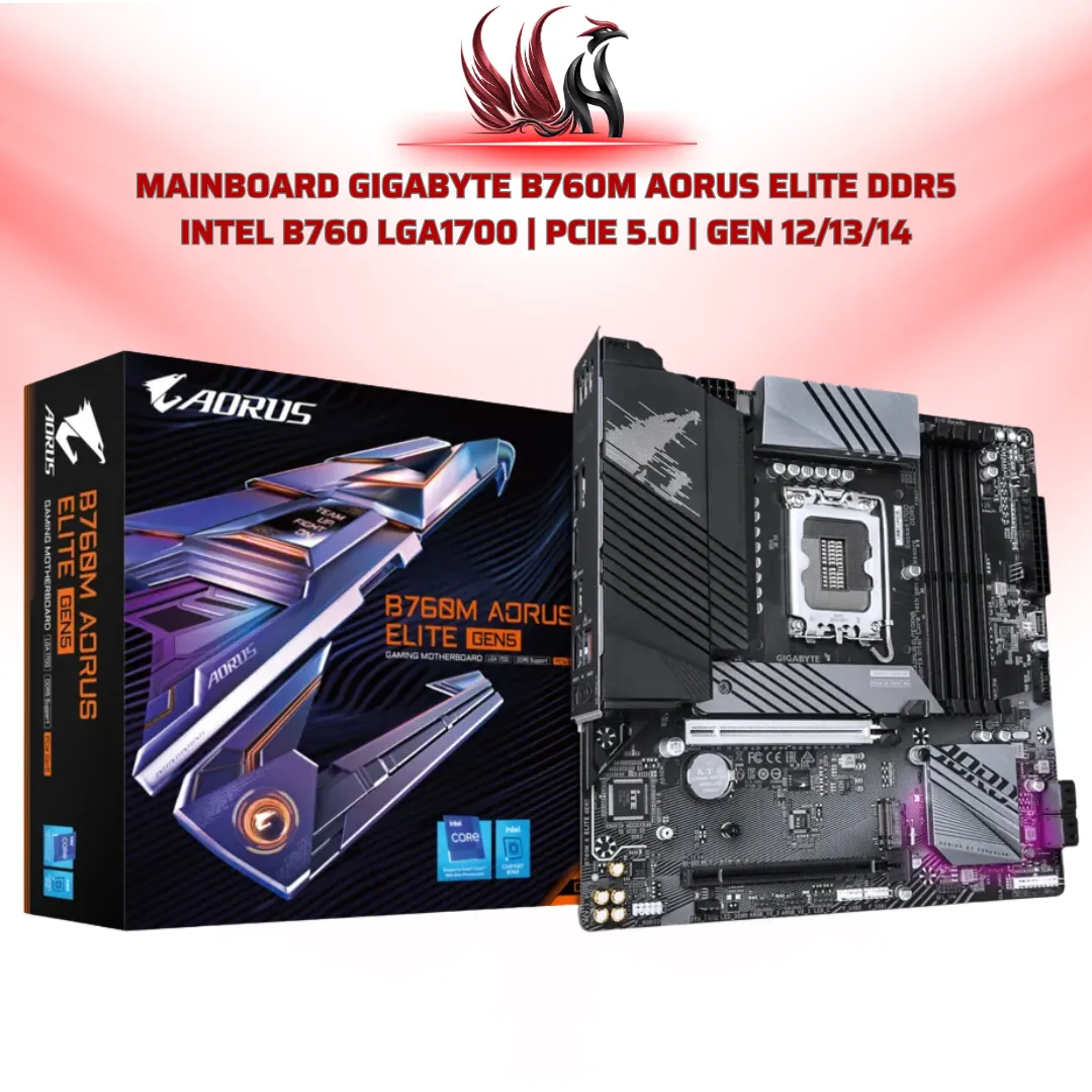 Mainboard Gigabyte B760M AORUS Elite DDR5 Intel B760 PCIe 5.0 | HOCO STORE