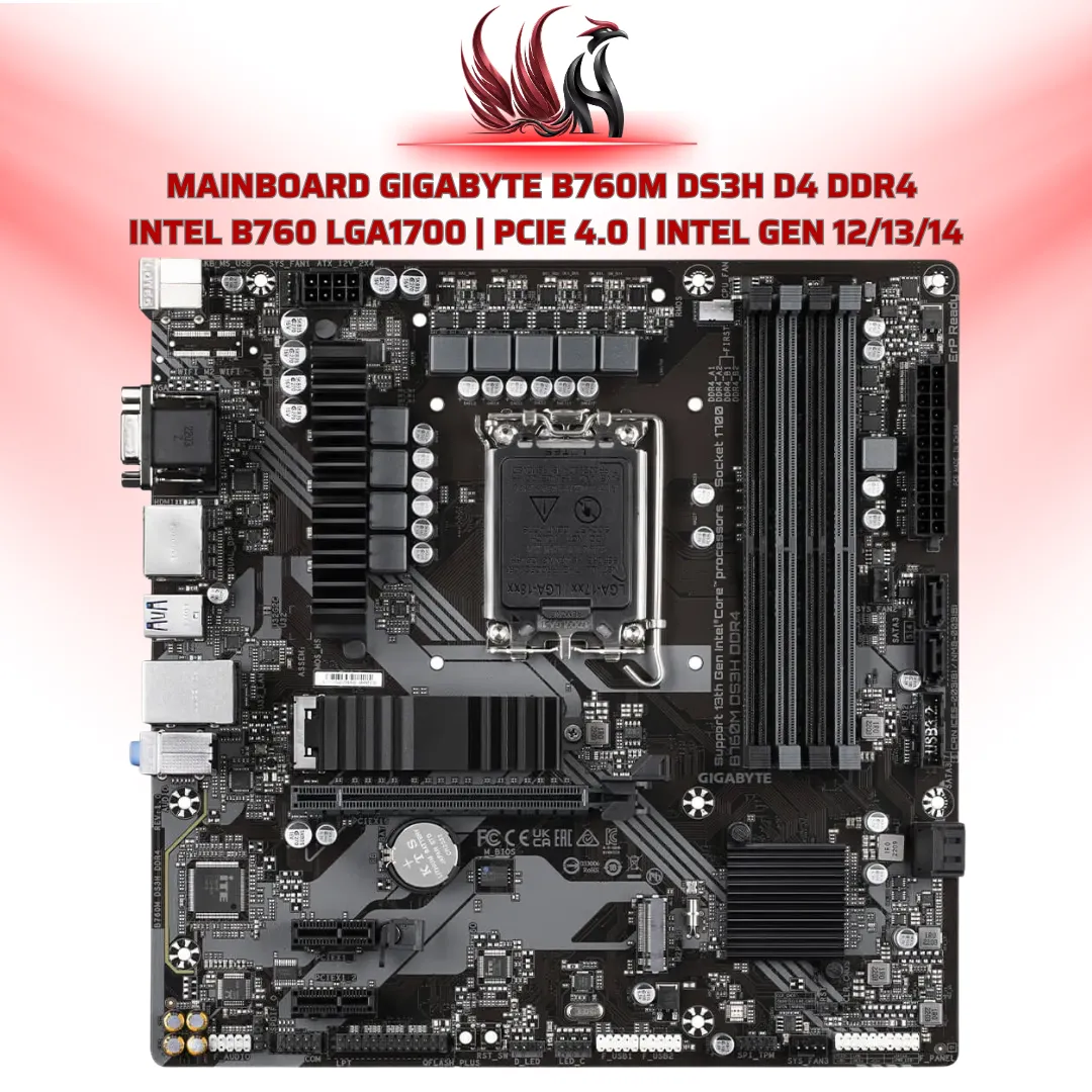 Mainboard Gigabyte B760M DS3H D4 DDR4 Intel B760 LGA1700 | HOCO STORE
