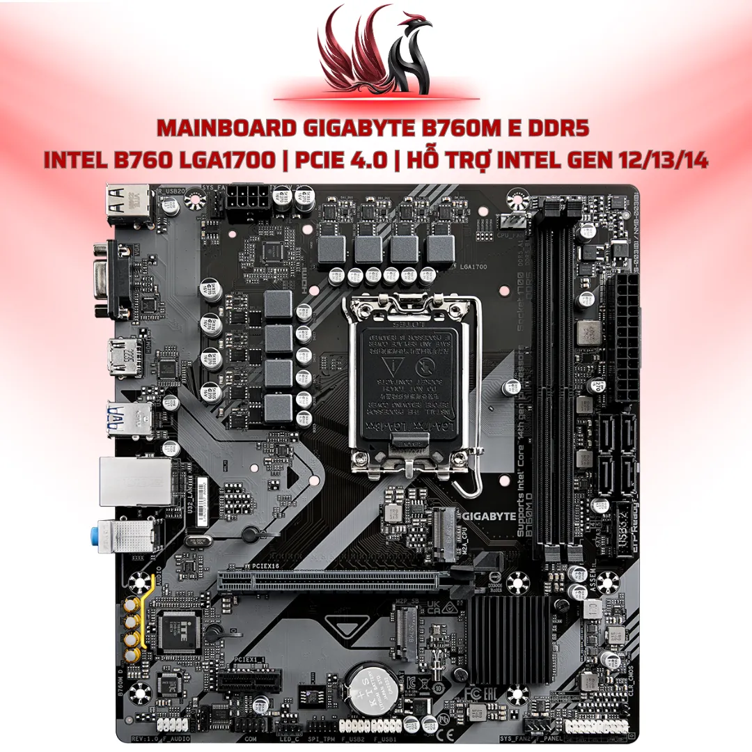 Mainboard Gigabyte B760M E DDR5 Intel B760 LGA1700 PCIe 4.0 | HOCO STORE
