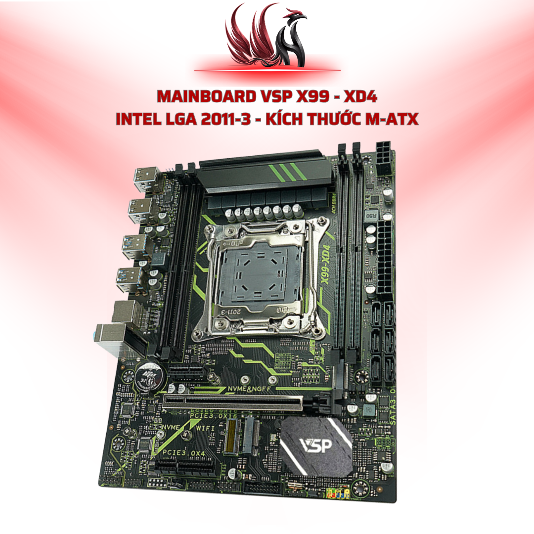 Main VSP X99-XD4 LGA2011-3, DDR4 128GB, 2x M.2, C612 | HOCO STORE PC