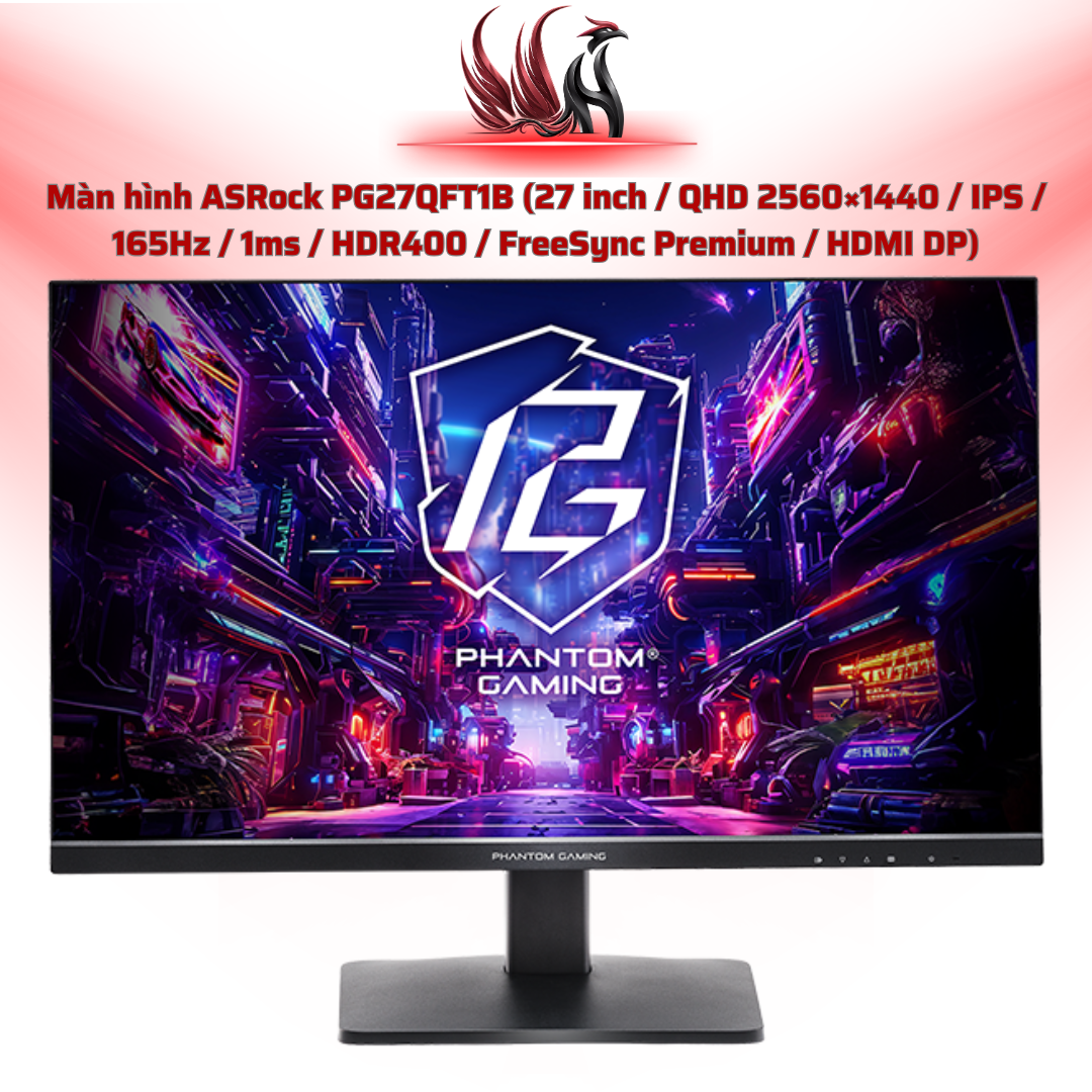 Màn Hình ASRock PG27QFT1B 27 inch IPS 2K 165Hz – Monitor Gaming QHD Cao Cấp | HOCO STORE PC