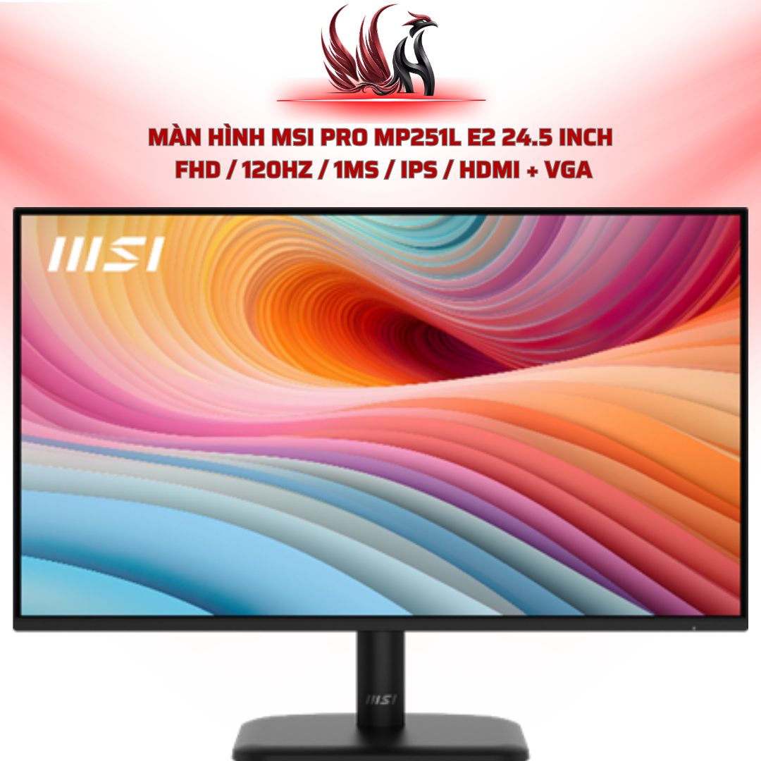 Màn Hình MSI PRO MP251L E2 24.5 Inch  fhd / 120Hz / 1ms / IPS / HDMI + VGA | HOCO STORE PC 