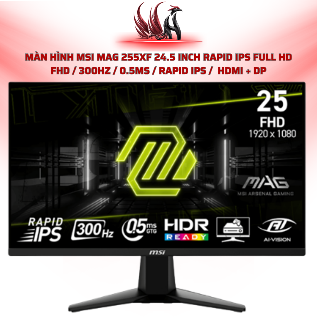 Màn Hình MSI MAG 255XF 24.5 Inch Rapid IPS Full HD  fhd / 300Hz / 0.5ms / Rapid IPS /  HDMI + DP  | HOCO STORE PC 