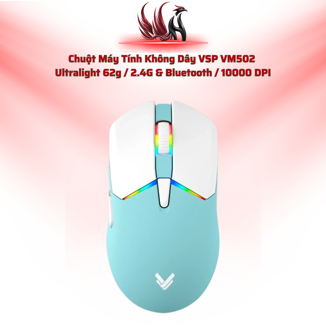 Chuột Máy Tính Không Dây VSP VM502  Ultralight 62g / 2.4G & Bluetooth / 10000 DPI | HOCO STORE PC