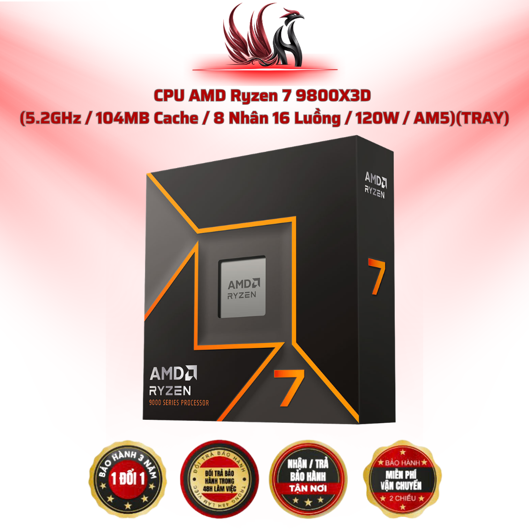 CPU AMD Ryzen 7 9800X3D 8C/16T 5.2GHz Cache 104MB AM5 | HOCO STORE PC