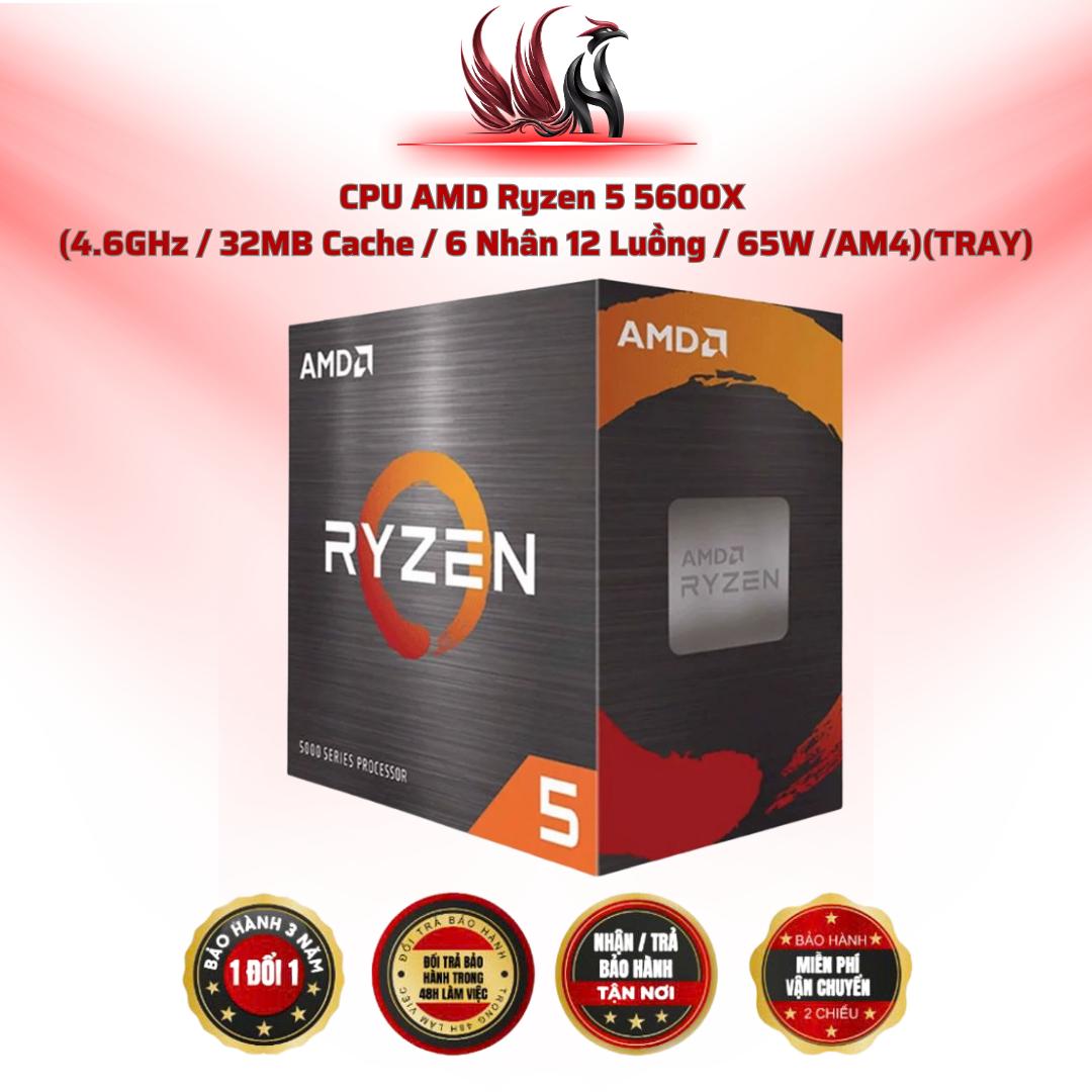 CPU AMD Ryzen 5 5600X 6C/12T 4.6GHz Cache 32MB AM4 TRAY | HOCO STORE PC