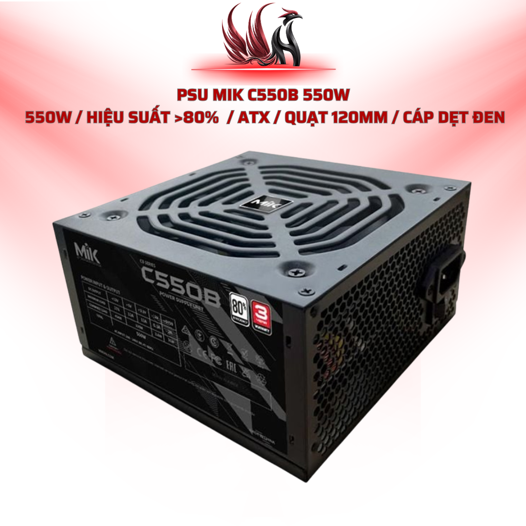 Nguồn MIK C550B 550W ATX 80% Efficiency | HOCO STORE PC