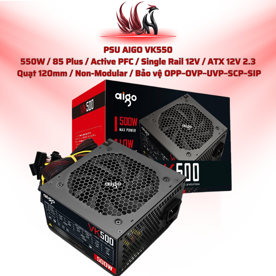 Nguồn AIGO VK550 550W 85 Plus Active PFC | HOCO STORE PC
