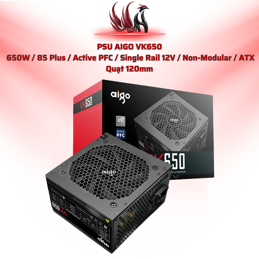 Nguồn AIGO VK650 650W 85 Plus Active PFC | HOCO STORE PC