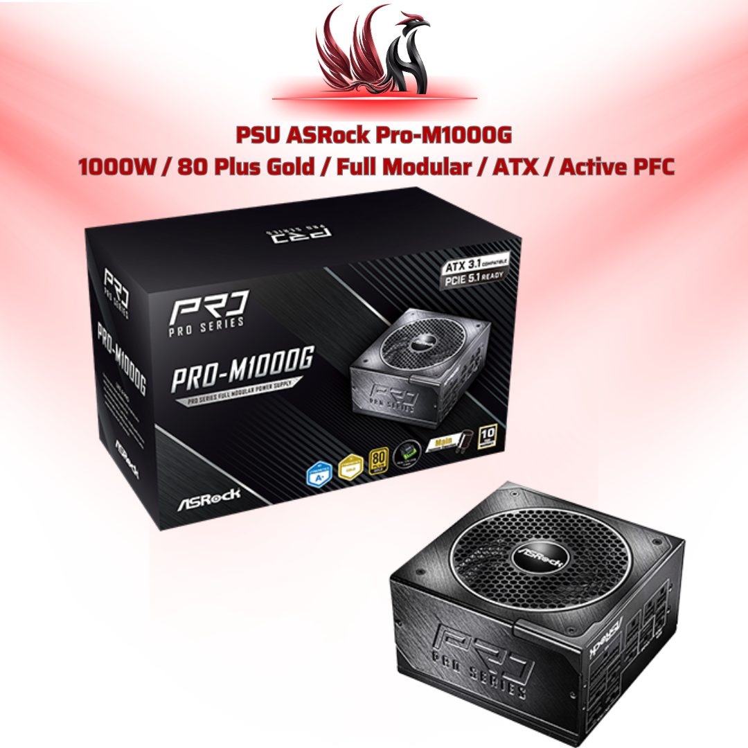 Nguồn ASRock Pro-M1000G 1000W 80 Plus Gold Full Modular – PSU Gaming & Workstation Cao Cấp | HOCO STORE PC