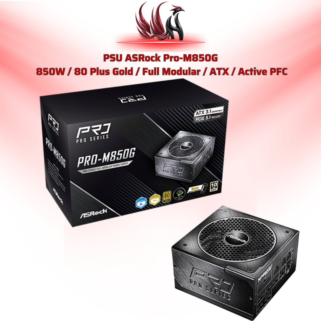 Nguồn ASRock Pro-M850G 850W 80 Plus Gold Full Modular – PSU Gaming Cao Cấp Chuẩn ATX | HOCO STORE PC