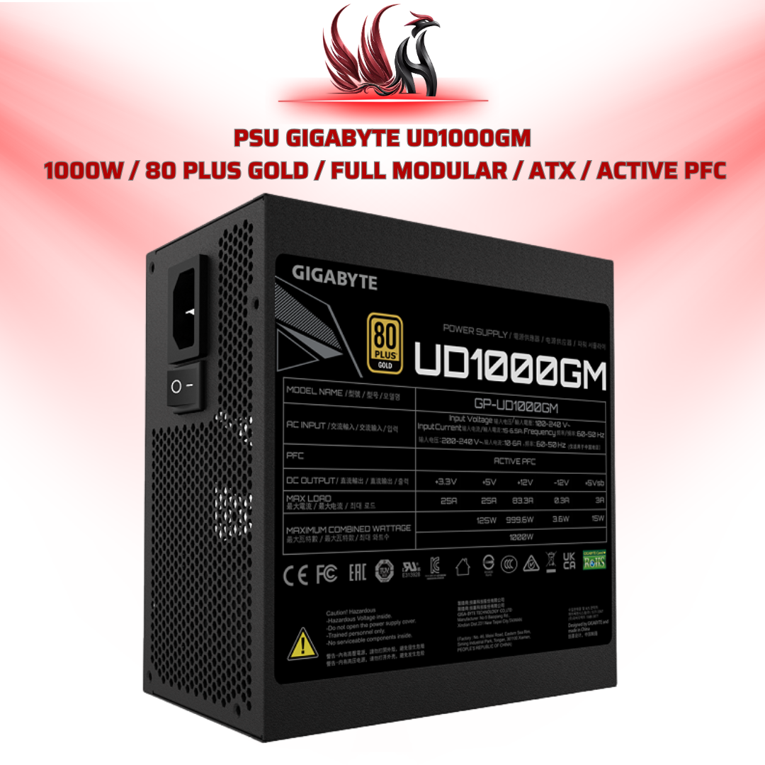 Nguồn GIGABYTE UD1000GM PG5 1000W 80 Plus Gold Full Modular | HOCO STORE PC