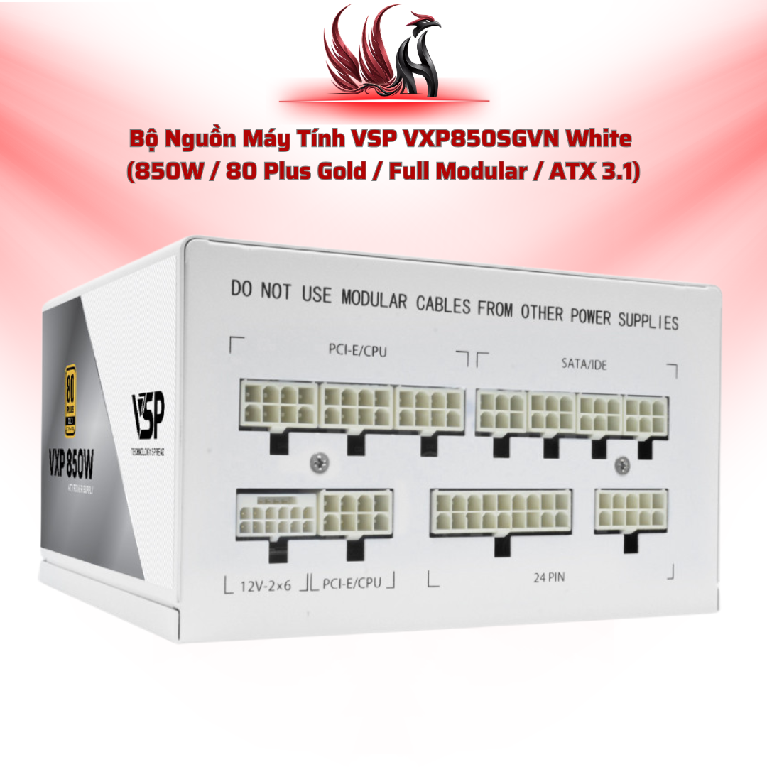 Nguồn VSP VXP850SGVN Trắng – 850W Gold, Full Modular, ATX 3.1 | HOCO STORE PC
